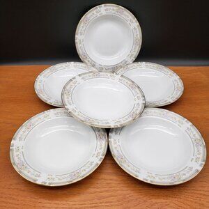 Farberware Southampton Berry Bowls Set of 6 Ivory Gold Trim Excel Marked VTG